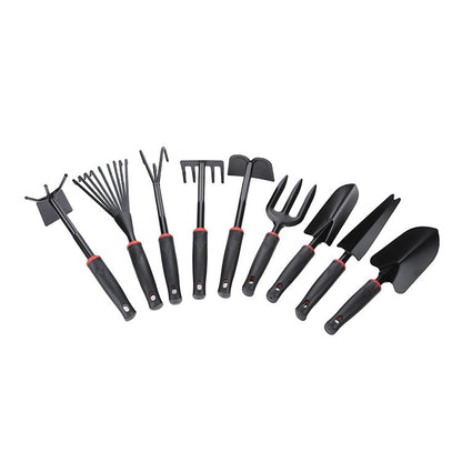 Set 9 Unelte de Gradina , pentru Plantare Prelucrare Sol si Ingrijire Plante, Material PVC si cardboard, 25 x 14.5 cm, negru