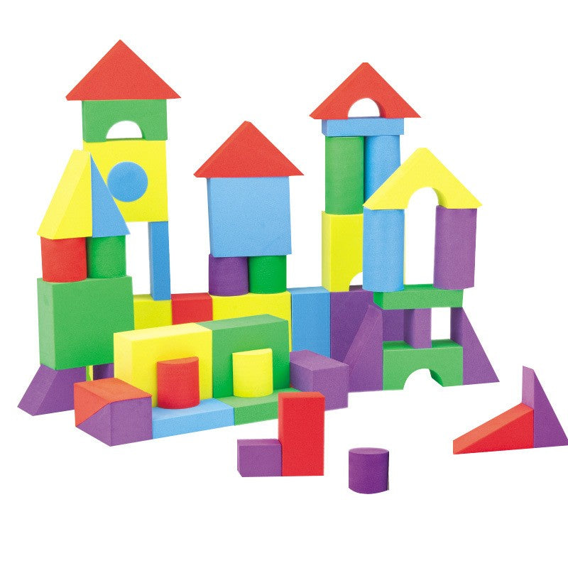 Set Blocuri de Constructie din Spuma EVA,  29 de Piese, Interactive, 24.5x16x3.7 cm, Multicolor