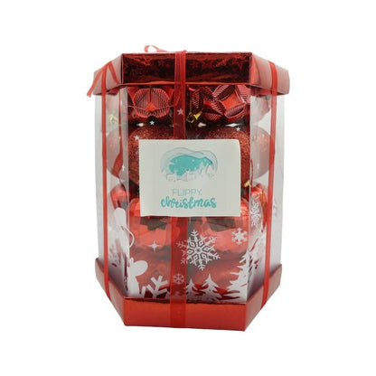 Set 28 Ornamente pentru Brad, Rosii Si Aurii, Diverse Modele, 6 CM