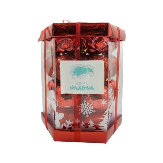 Set 28 Ornamente pentru Brad, Rosii Si Aurii, Diverse Modele, 6 CM