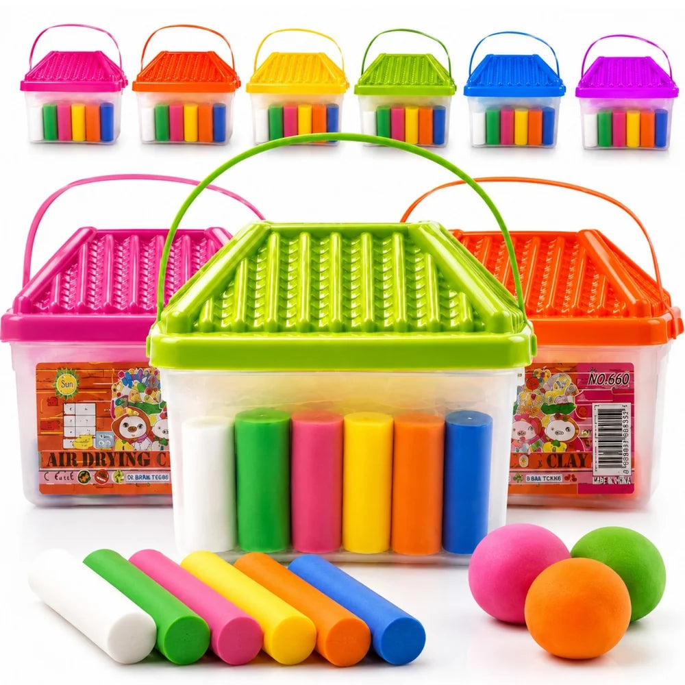 Set 12 Plastiline Colorate pentru Copii, tip Casa