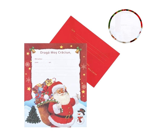 Scrisoare Pentru Mos Craciun cu Plic Inclus 17x23 cm