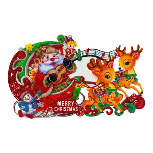 Sticker decorativ de Crăciun, multicolor, 30×17.5cm