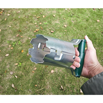 Transplantator Agricol Cilindric, Din Otel si Plastic, 6 cm Diametru, cu Maner Flexibil, 23 x 6 x 13 cm cm, Verde