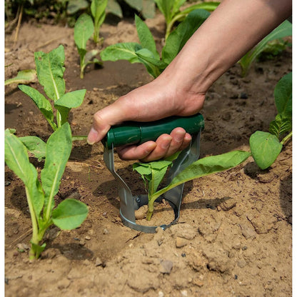 Transplantator Agricol Cilindric, Din Otel si Plastic, 6 cm Diametru, cu Maner Flexibil, 23 x 6 x 13 cm cm, Verde