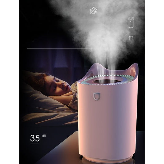 Umidificator Cu Duza Dubla, De Capacitate Mare 3L, roz