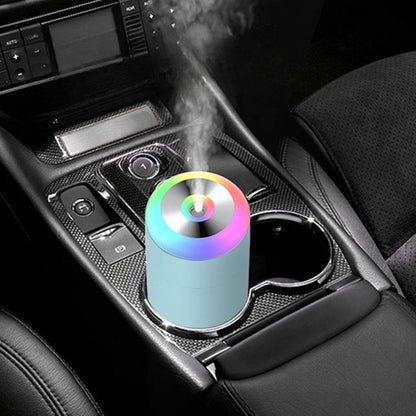 Umidificator, H2O, cu Difuzor de Aroma, Lumina de Noapte LED in 7 Culori, Zgomot Redus, 14.7x7.2cm, 350mL, Culoare Albastra