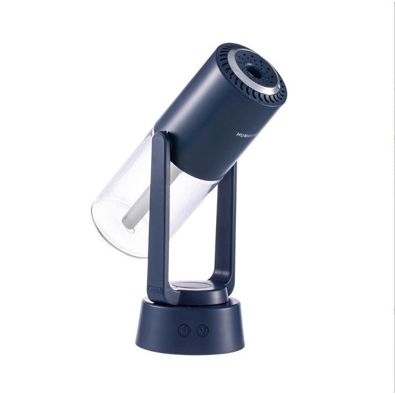Umidificator si Purificator aer ultrasonic portabil, rezervor 200ml, cu ioni negativi, LED 7 culori, rotatie 360 grade, Roz